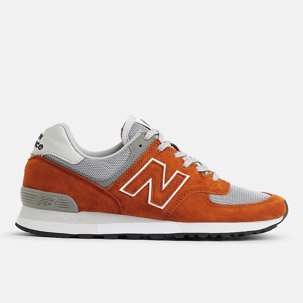 New Balance MADE in UK 576 Shoes Orange with Alloy and Gray Violet